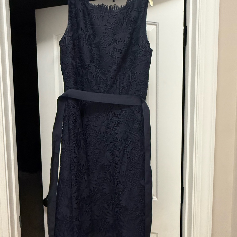Talbots Midnight Blue Lace Midi Dress